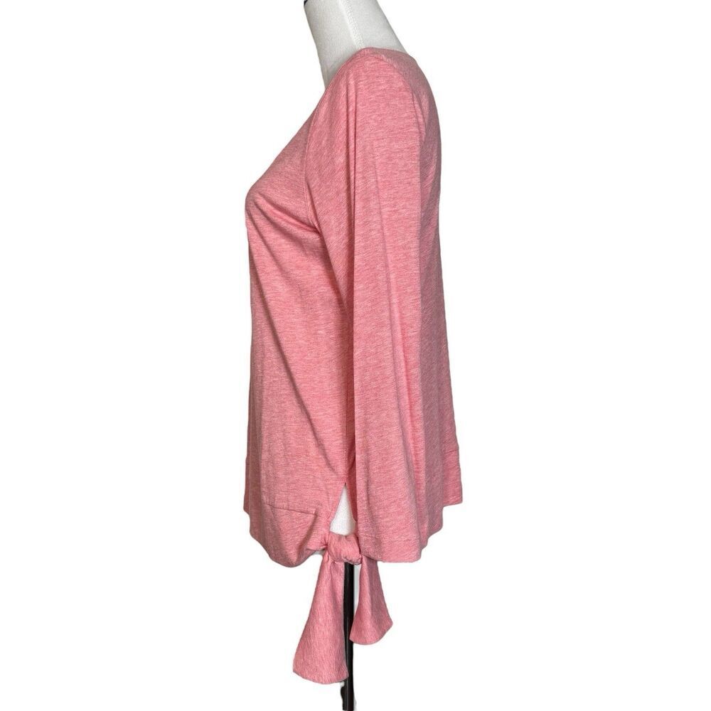 J Jill Pure Long Sleeve Top Size S Pink Side Tie Modal Blend Stretch Pullover - Picture 3 of 9